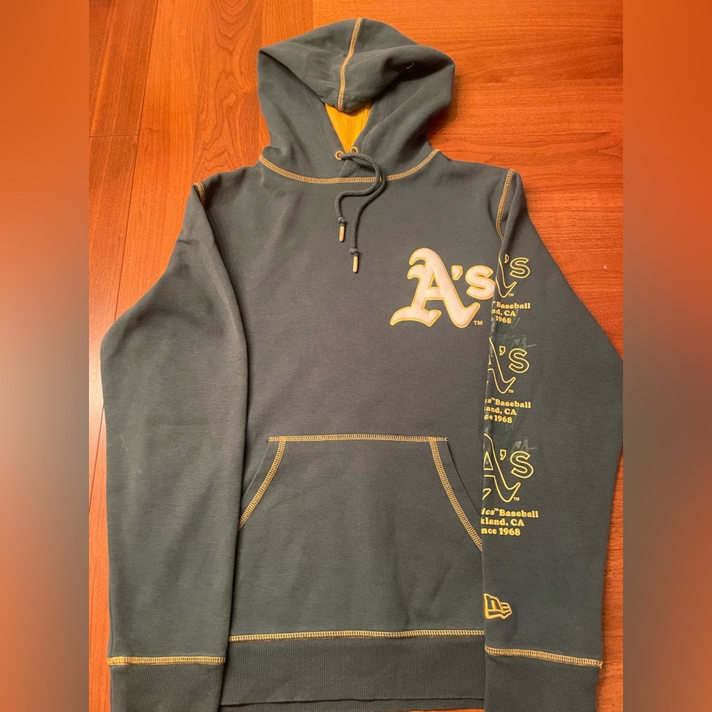 New Era Green and Gold Oakland A’s Men's Hoodie. Genuine Merchandise MLB